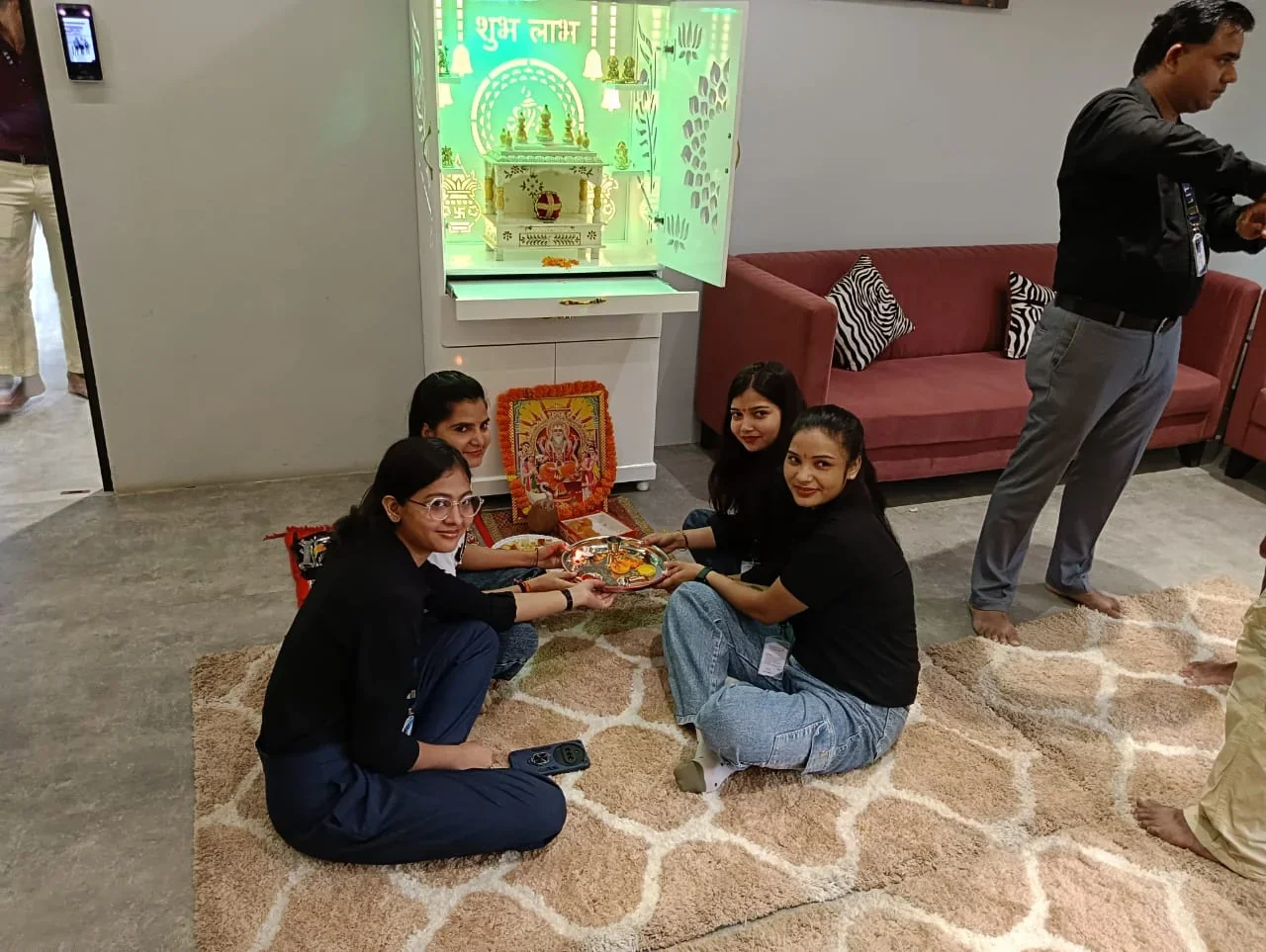 Blessing the tools during pooja