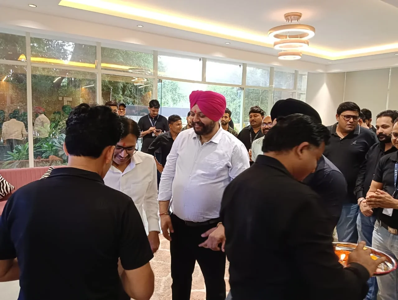 Devotional setup at the shop floor